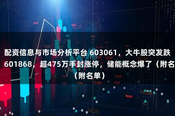 配资信息与市场分析平台 603061，大牛股突发跌停！601868，超475万手封涨停，储能概念爆了（附名单）