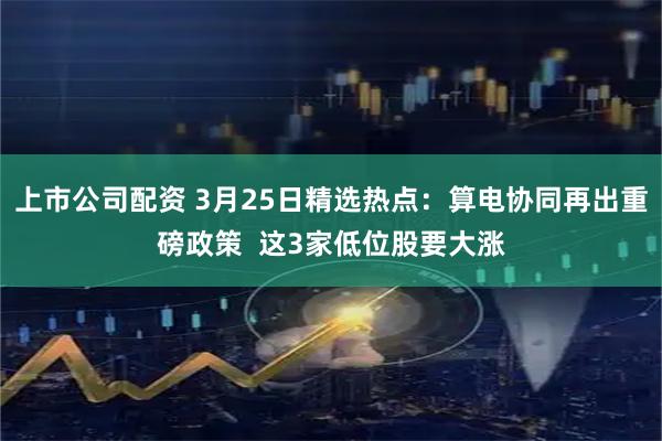 上市公司配资 3月25日精选热点：算电协同再出重磅政策  这3家低位股要大涨